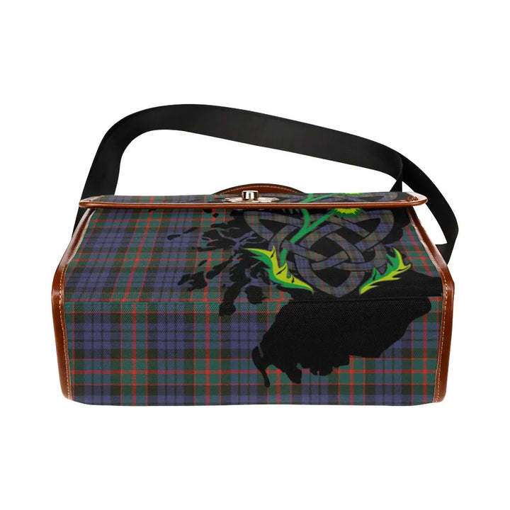 Scottish Fletcher of Dunans Clan Tartan Waterproof Canvas Bag With Thistle Tartan Plaid 5