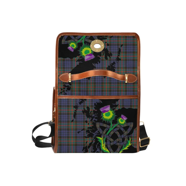 Scottish Fletcher of Dunans Clan Tartan Waterproof Canvas Bag With Thistle Tartan Plaid 6