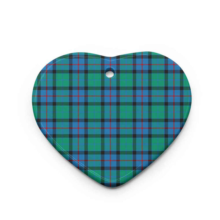 Scottish Flower of Scotland Clan Tartan Ceramic Ornament Heart Shape Tartan Plaid