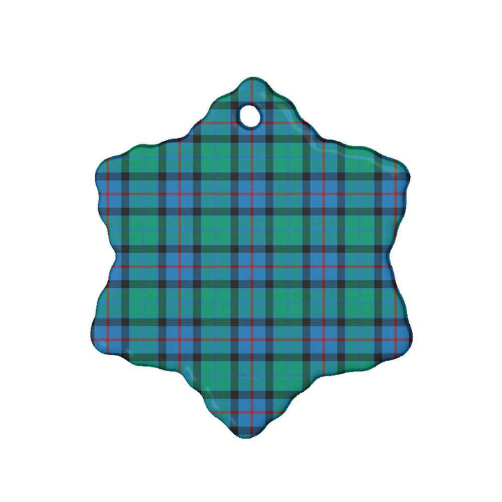 Scottish Flower of Scotland Clan Tartan Ceramic Ornament Snow Flake Shape Tartan Plaid