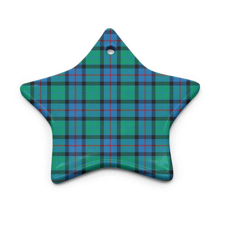 Scottish Flower of Scotland Clan Tartan Ceramic Ornament Star Shape Tartan Plaid