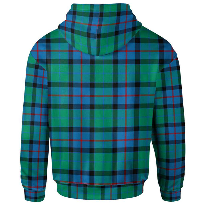 Scottish Flower of Scotland Clan Tartan Hoodie Back Side Tartan Plaid