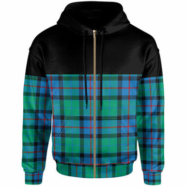 Scottish Flower of Scotland Clan Tartan Hoodie - Horizontal Style Zip Tartan Plaid