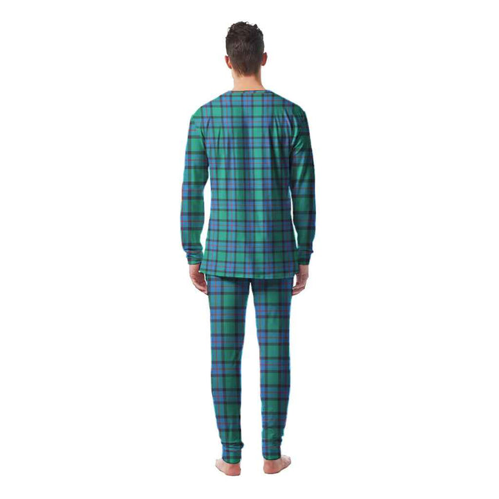 Scottish Flower of Scotland Clan Tartan Pajama Set Men Back Side Tartan Plaid