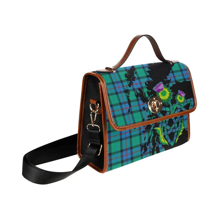 Scottish Flower Of Scotland Clan Tartan Waterproof Canvas Bag With Thistle Tartan Plaid 3