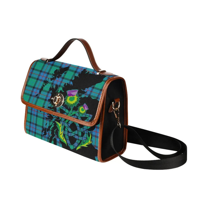 Scottish Flower Of Scotland Clan Tartan Waterproof Canvas Bag With Thistle Tartan Plaid 4