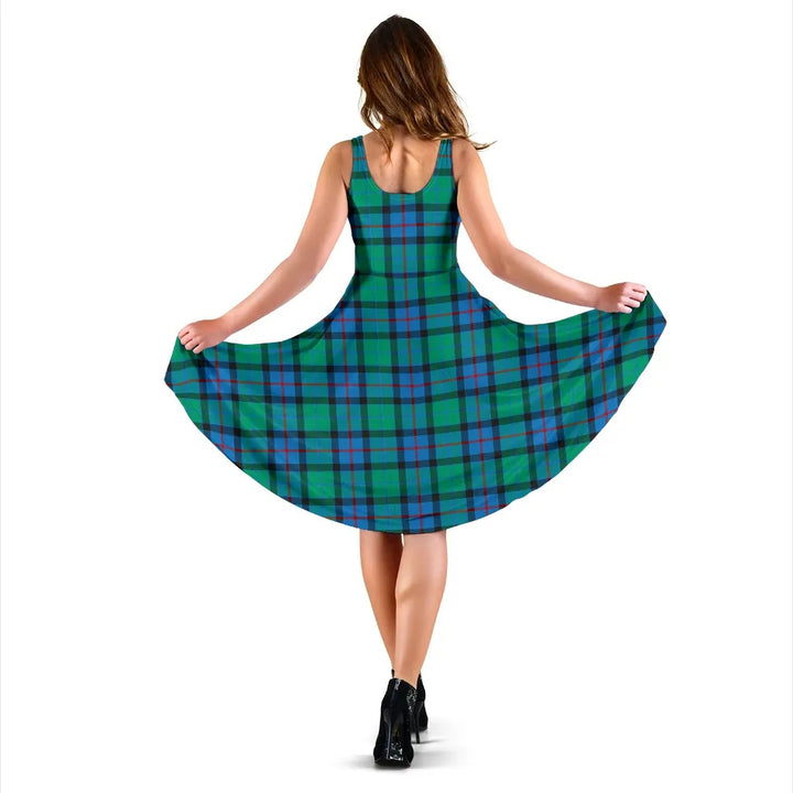 Scottish Flower of Scotland Clan Tartan Women Midi Dress