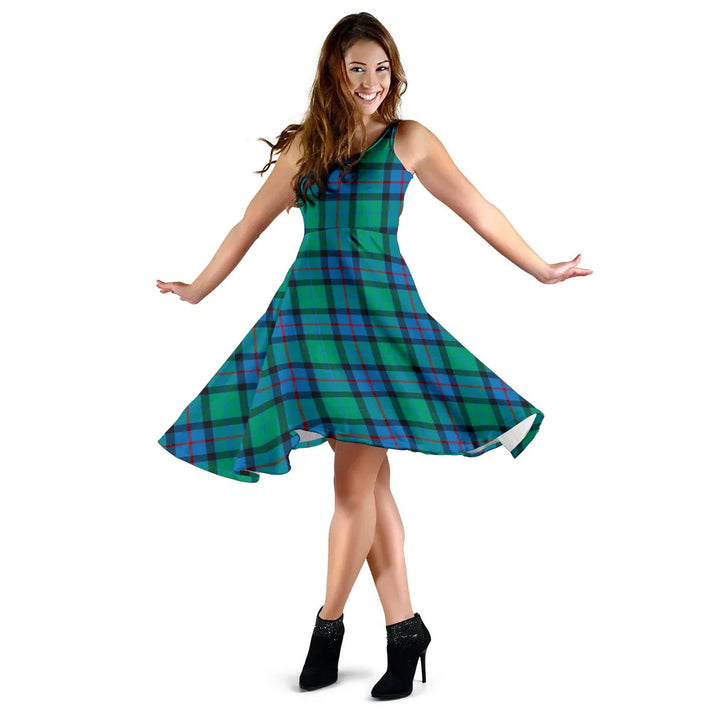 Scottish Flower of Scotland Clan Tartan Women Midi Dress