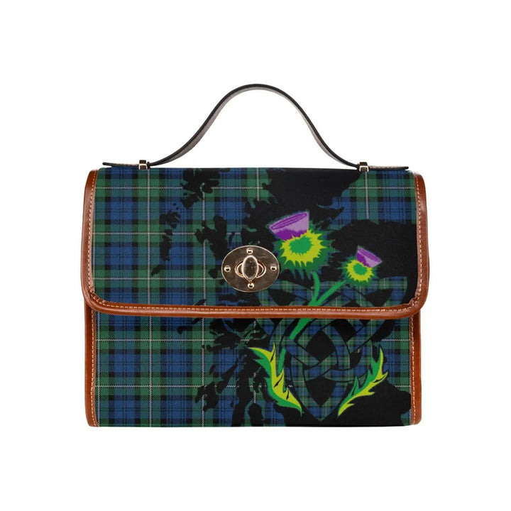 Scottish Forbes Ancient Clan Tartan Waterproof Canvas Bag With Thistle Tartan Plaid 1