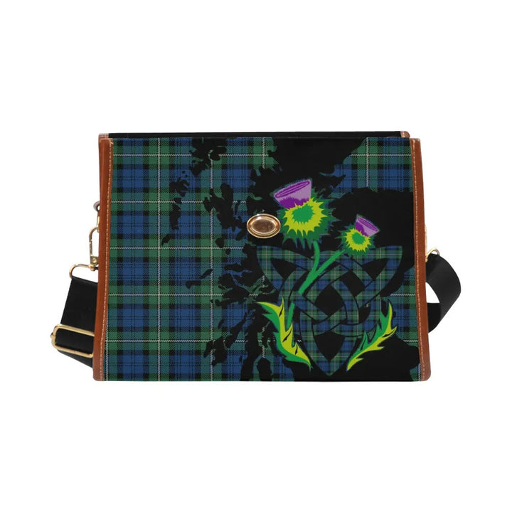 Scottish Forbes Ancient Clan Tartan Waterproof Canvas Bag With Thistle Tartan Plaid 2