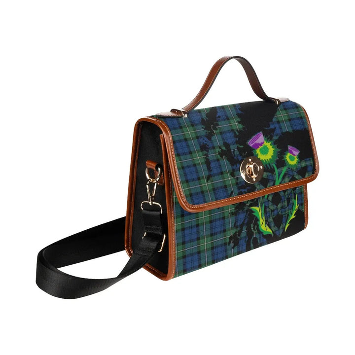 Scottish Forbes Ancient Clan Tartan Waterproof Canvas Bag With Thistle Tartan Plaid 3