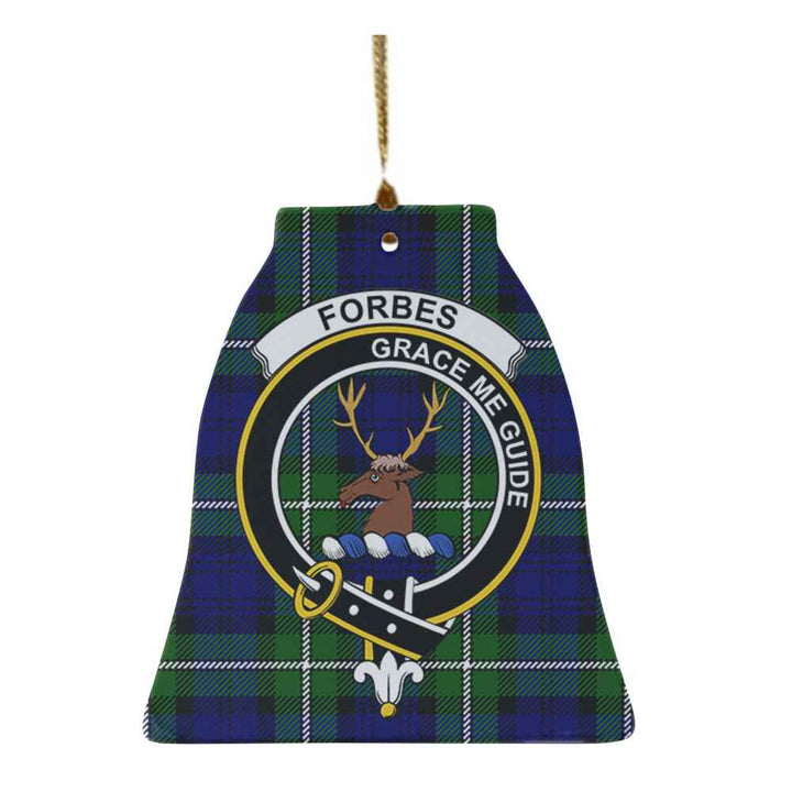 Scottish Forbes Clan Crest Tartan Ceramic Ornament Bell Shape Tartan Plaid