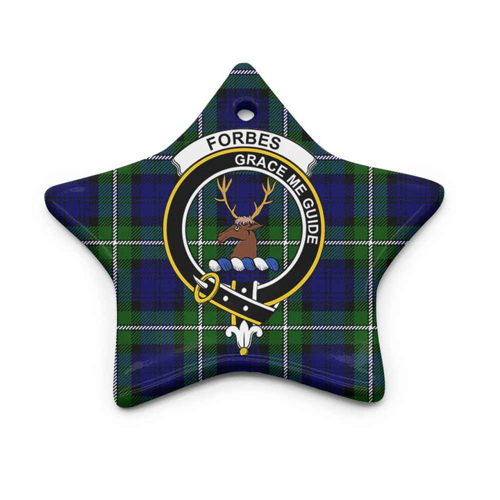 Scottish Forbes Clan Crest Tartan Ceramic Ornament Star Shape Tartan Plaid