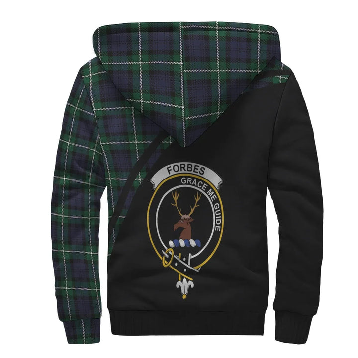 Scottish Forbes Clan Crest Tartan Curve Sherpa Hoodie