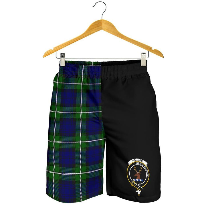 Scottish Forbes Clan Crest Tartan Half of Me Men's Shorts