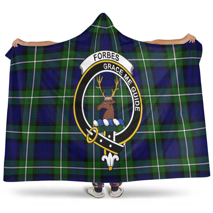 Scottish Forbes Clan Crest Tartan Hooded Blanket Tartan Plaid 1