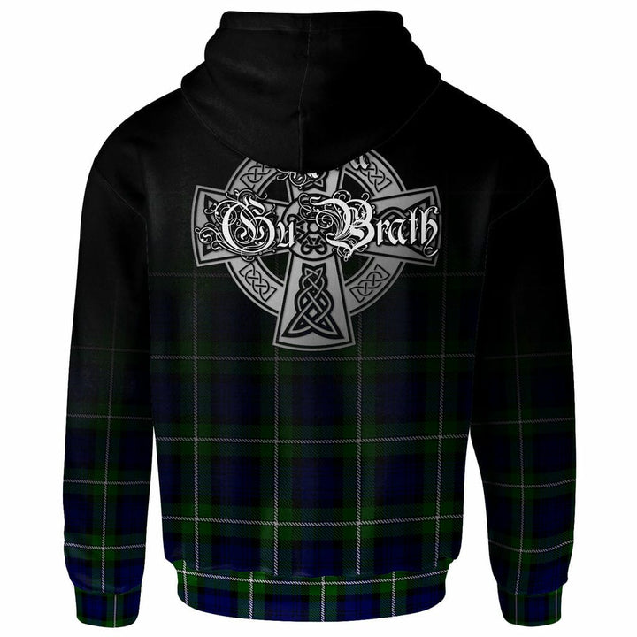 Scottish Forbes Clan Crest Tartan Hoodie - Alba Gu Brath Family Crest Celtic Inspired Back Side Tartan Plaid
