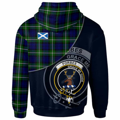 Scottish Forbes Clan Crest Tartan Hoodie - Bend Style Back Side Tartan Plaid