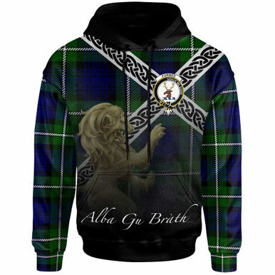 Scottish Forbes Clan Crest Tartan Hoodie - Scotland Lion Front Side Tartan Plaid