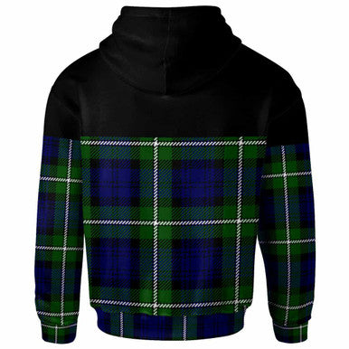 Scottish Forbes Clan Crest Tartan Hoodie - Horizontal Style Back Side Tartan Plaid