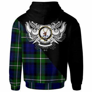Scottish Forbes Clan Crest Tartan Hoodie - Military Logo Back Side Tartan Plaid