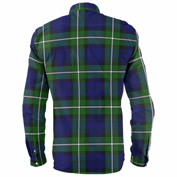 Scottish Forbes Clan Crest Tartan Long Sleeve Shirt Back Side Tartan Plaid