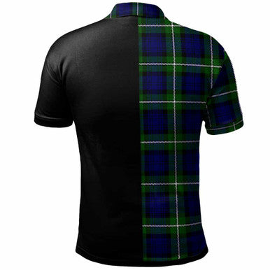 Scottish Forbes Clan Crest Tartan Polo Shirt - Half in Me Back Side Tartan Plaid