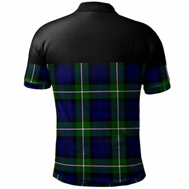 Scottish Forbes Clan Crest Tartan Polo Shirt - Horizontal Style Back Side Tartan Plaid