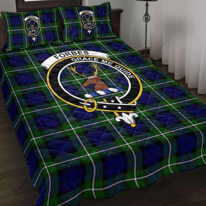 Scottish Forbes Clan Crest Tartan Quilt Bed Set Tartan Plaid 2