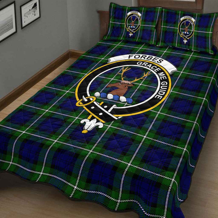 Scottish Forbes Clan Crest Tartan Quilt Bed Set Tartan Plaid 3