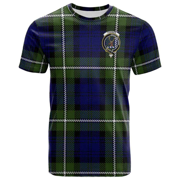 Scottish Forbes Clan Crest Tartan T-Shirt Front Side Tartan Plaid
