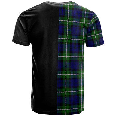 Scottish Forbes Clan Crest Tartan T-Shirt Half in Me Back Side Tartan Plaid