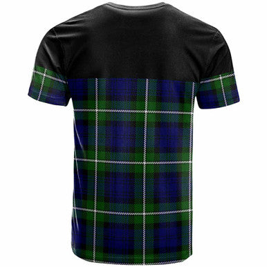 Scottish Forbes Clan Crest Tartan T-Shirt - Horizontal Style Back Side Tartan Plaid