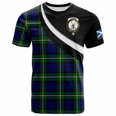 Scottish Forbes Clan Crest Tartan T-Shirt - Scotland Forever Style Front Side Tartan Plaid