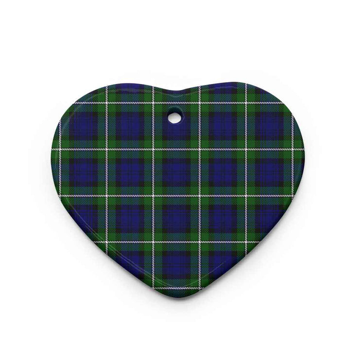 Scottish Forbes Modern Clan Tartan Ceramic Ornament Heart Shape Tartan Plaid
