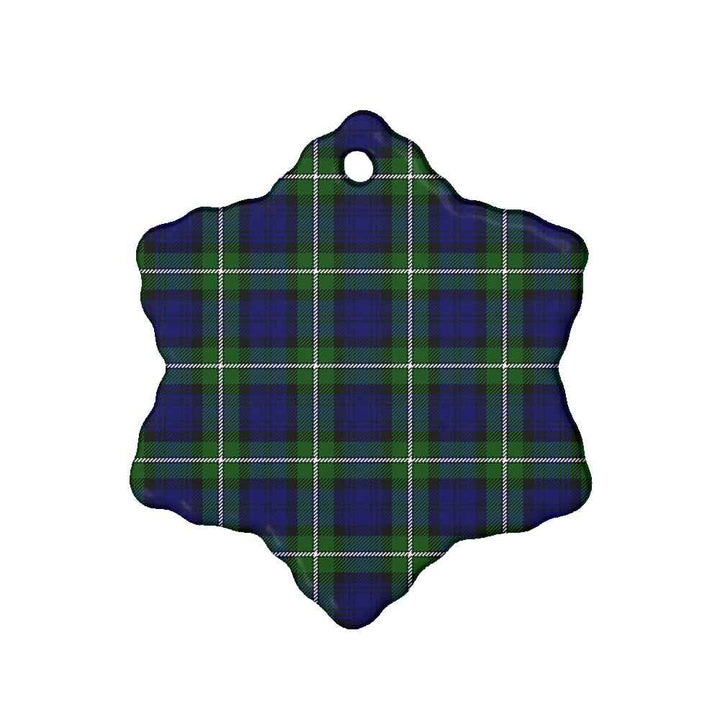 Scottish Forbes Modern Clan Tartan Ceramic Ornament Snow Flake Shape Tartan Plaid