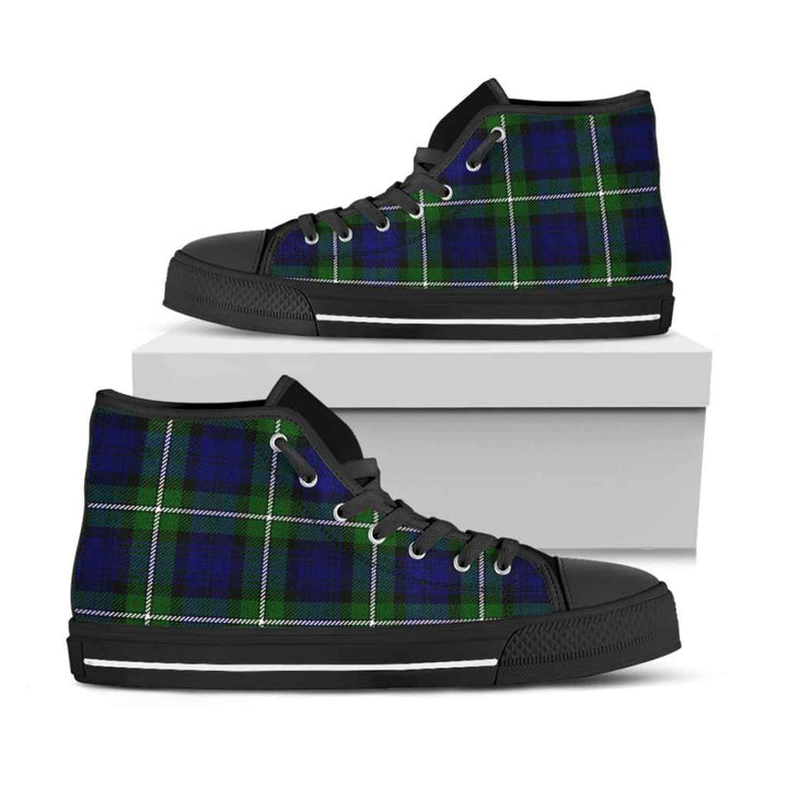 Scottish Forbes Modern Clan Tartan High Top Shoes Black Sole Tartan Plaid
