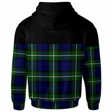 Scottish Forbes Modern Clan Tartan Hoodie - Horizontal Style Back Side Tartan Plaid