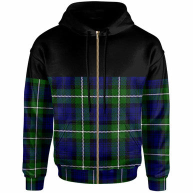 Scottish Forbes Modern Clan Tartan Hoodie - Horizontal Style Zip Tartan Plaid