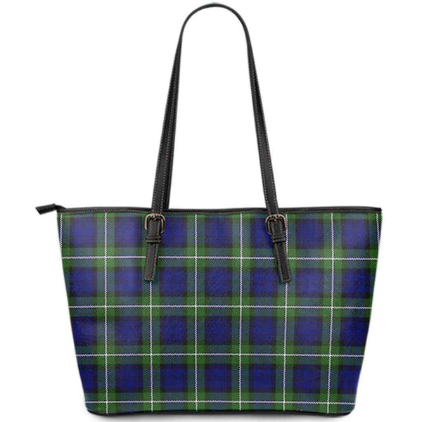 Scottish Forbes Modern Clan Tartan Leather Tote Tartan Plaid