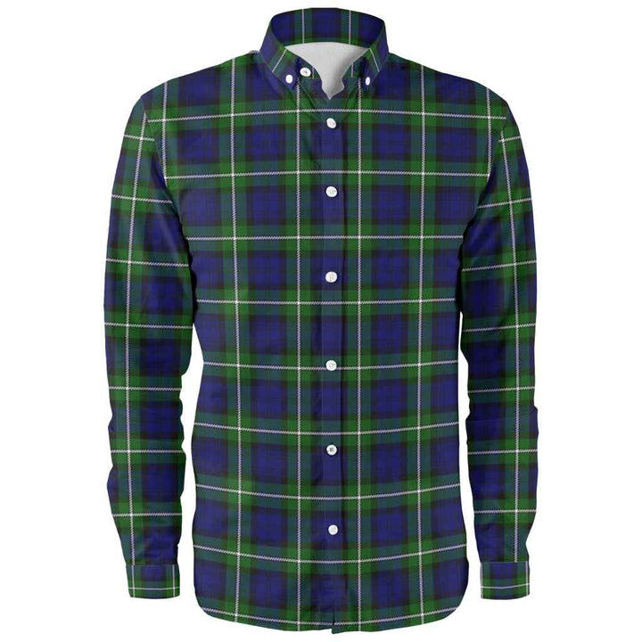 Scottish Forbes Modern Clan Tartan Long Sleeve Shirt Front Side Tartan Plaid