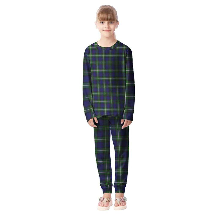 Scottish Forbes Modern Clan Tartan Pajama Set Kid Front Side Tartan Plaid