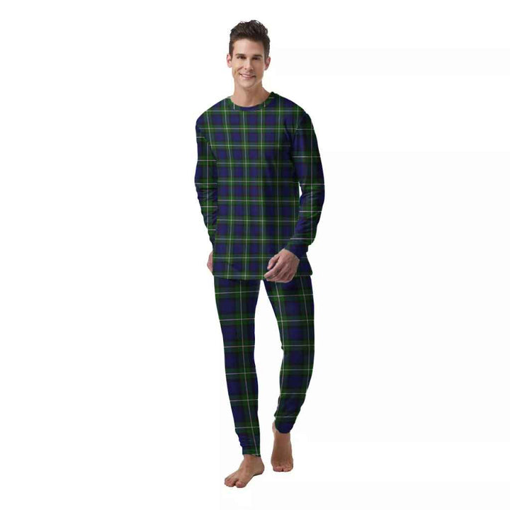 Scottish Forbes Modern Clan Tartan Pajama Set  Men Front Side Tartan Plaid