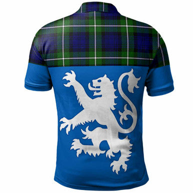 Scottish Forbes Modern Clan Tartan Polo Shirt - Lion Rampant of Scotland With Flag Back Side Tartan Plaid