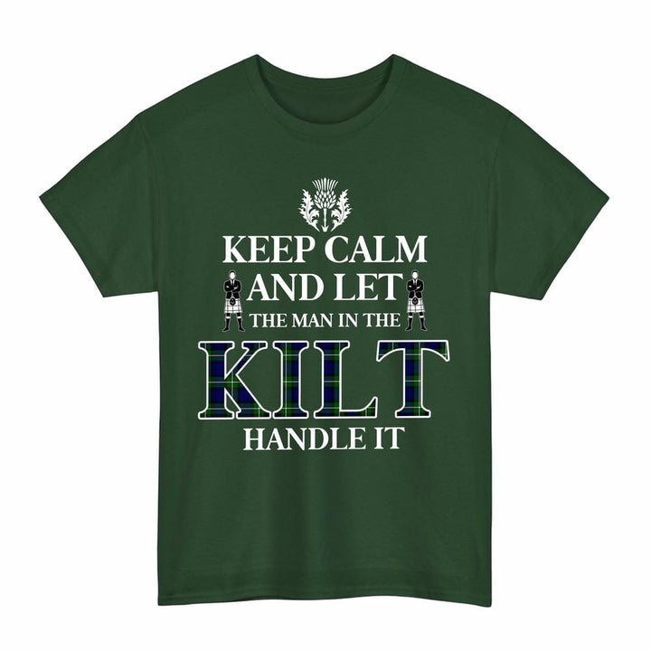 Scottish Forbes Modern Clan Tartan T-Shirt - Keep Calm Tartan Plaid Forest Green Color