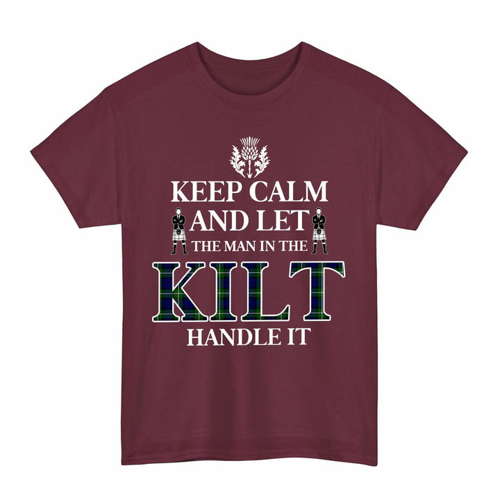 Scottish Forbes Modern Clan Tartan T-Shirt - Keep Calm Tartan Plaid Maroon Color