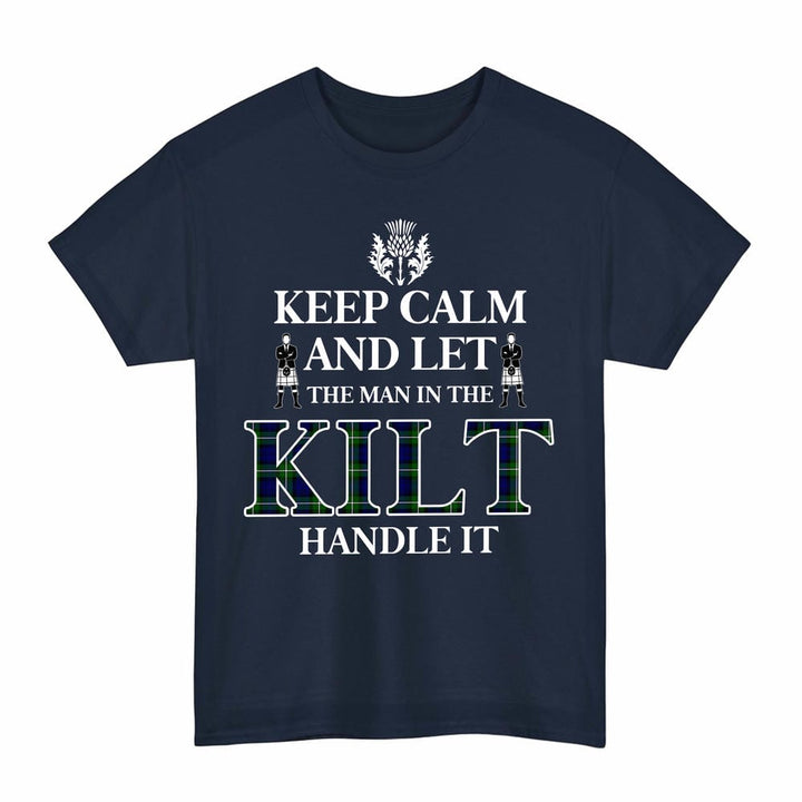 Scottish Forbes Modern Clan Tartan T-Shirt - Keep Calm Tartan Plaid Navy Color