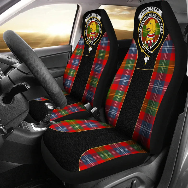 Scottish Forrester Clan Crest Tartan Car Seat Covers - Special Style 1
