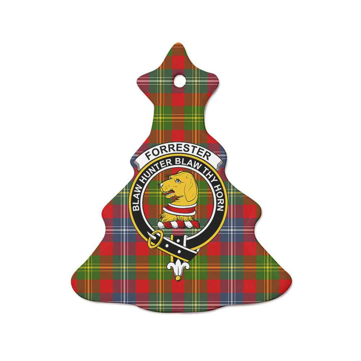 Scottish Forrester Clan Crest Tartan Ceramic Ornament Tree Shape Tartan Plaid
