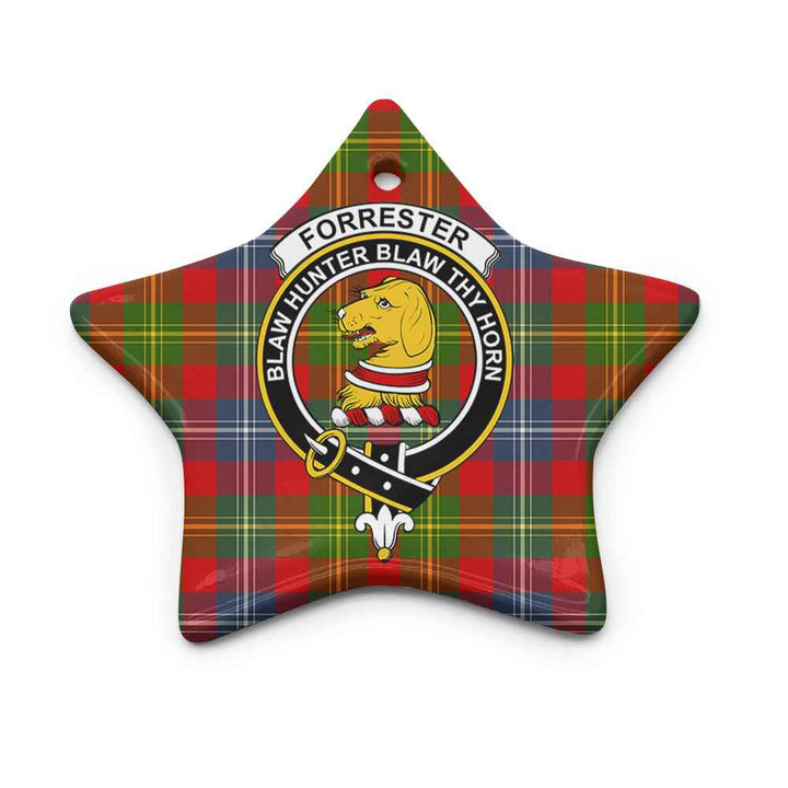 Scottish Forrester Clan Crest Tartan Ceramic Ornament Star Shape Tartan Plaid
